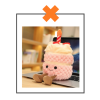 Kawaii knuffel cupcake lichtroze